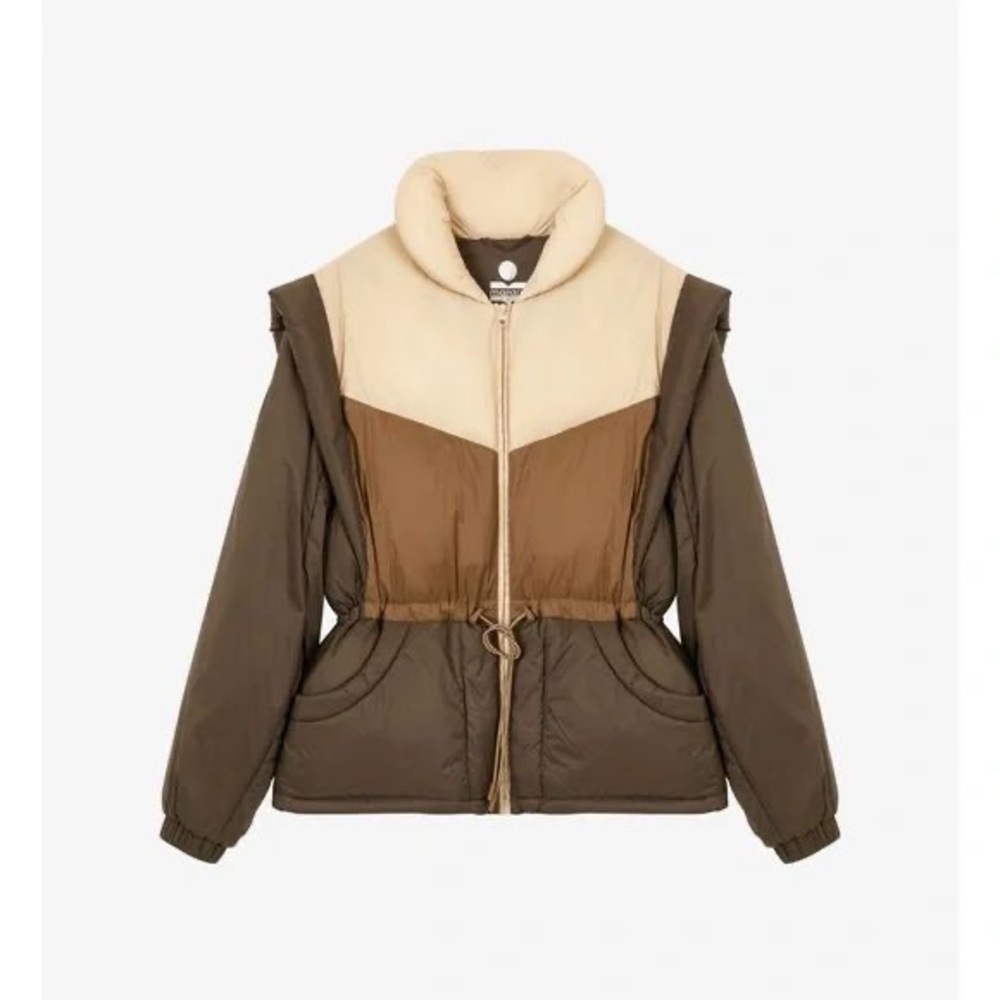 Isabel Marant Etoile Colorblock Khaki Puffer Jacket 36/4 US